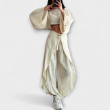 Joanna - Topattu setti puuvillasta ja pellavasta ilman saumoja