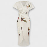 Satiininen V-aukkoinen mekko