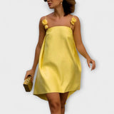 Jordan - Tyylikäs kukkakuvioinen löysä mini-mekko olkaimilla