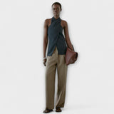 Leah - Sininen olkaimellinen toppi selkäkaula-aukolla