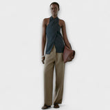 Hannah - Sininen olkaimeton toppi selkäreverkolla