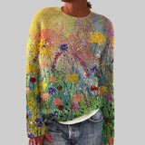 Flora - Mukava t-paita öljymäisellä kukkamaalauksella