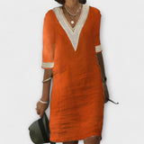 Naisten puuvilla- ja pesukangasormusmekko