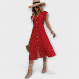 Tyylikäs polka tetri midi mekko