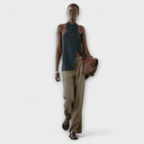 Hannah - Sininen olkaimeton toppi selkäreverkolla