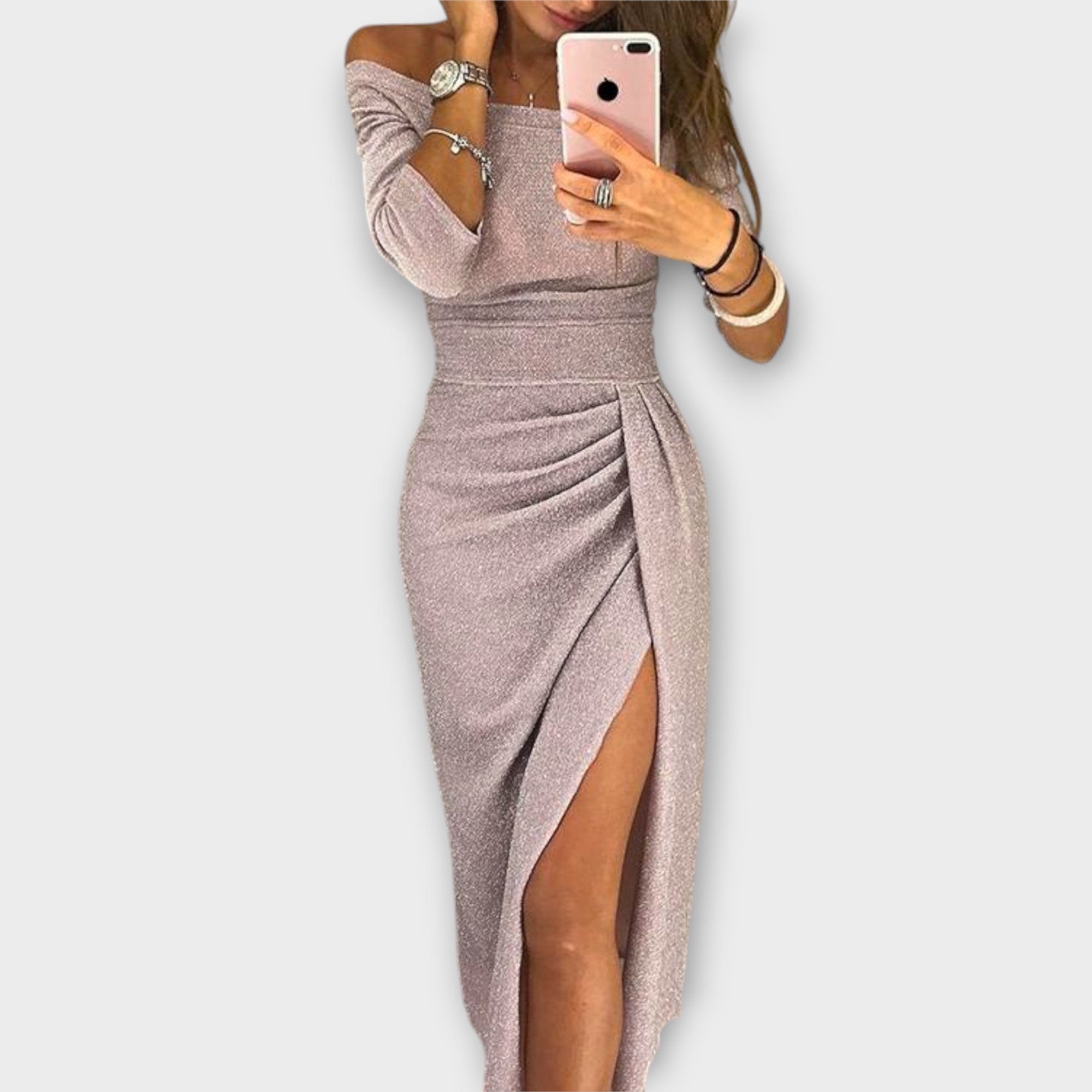 Lena - Tyylikäs off-shoulder mekko