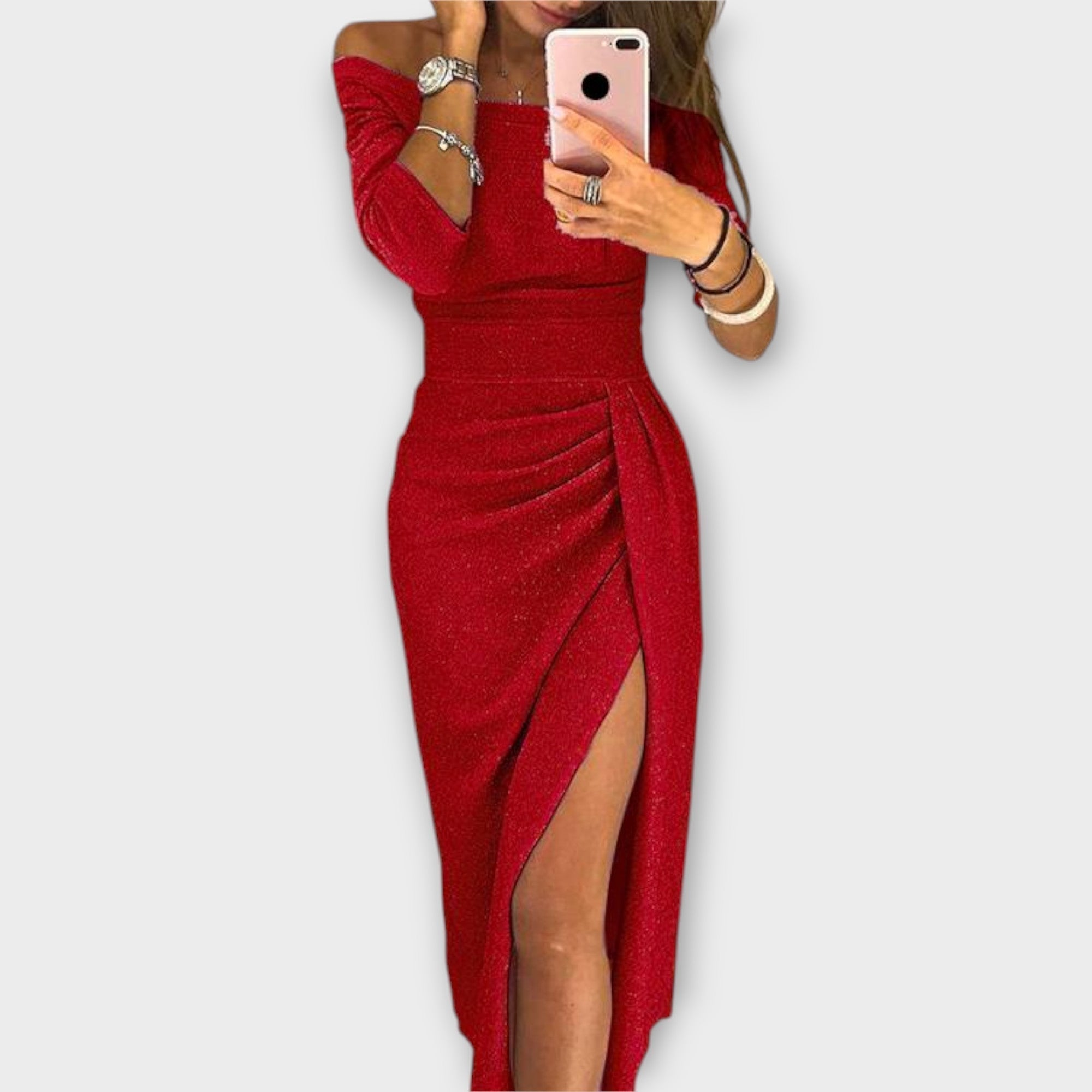 Lena - Tyylikäs off-shoulder mekko