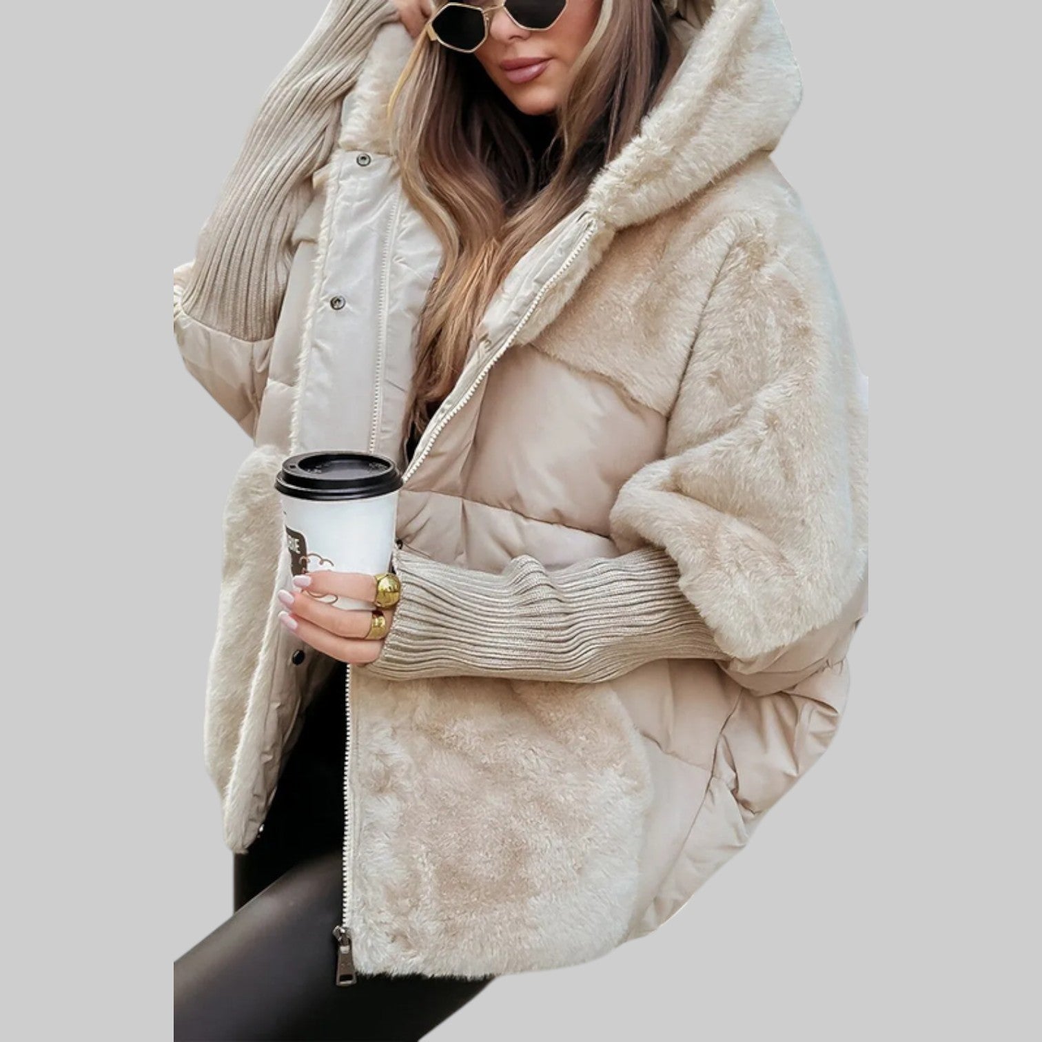 Raven | Moderni puserobomber takki hupulla