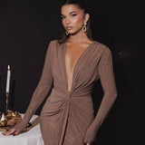 Thea - Maxi-mekko syvä V-kaula-aukolla