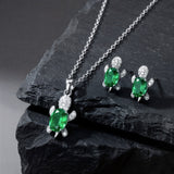 Korvakorut Onnen kilpikonna, mukaan ilmainen kaulakoru | Rajoitettu tarjous