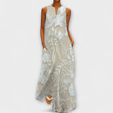 Camila – Kasvien tulinen maksihame kuviolla