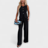 Wilhelmina - Tyylikäs hihaton yläosa ja housusetti