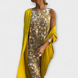 Charlotte - Tyylikäs mekko yhdellä sävyllä ja yhteensopiva neuletakki