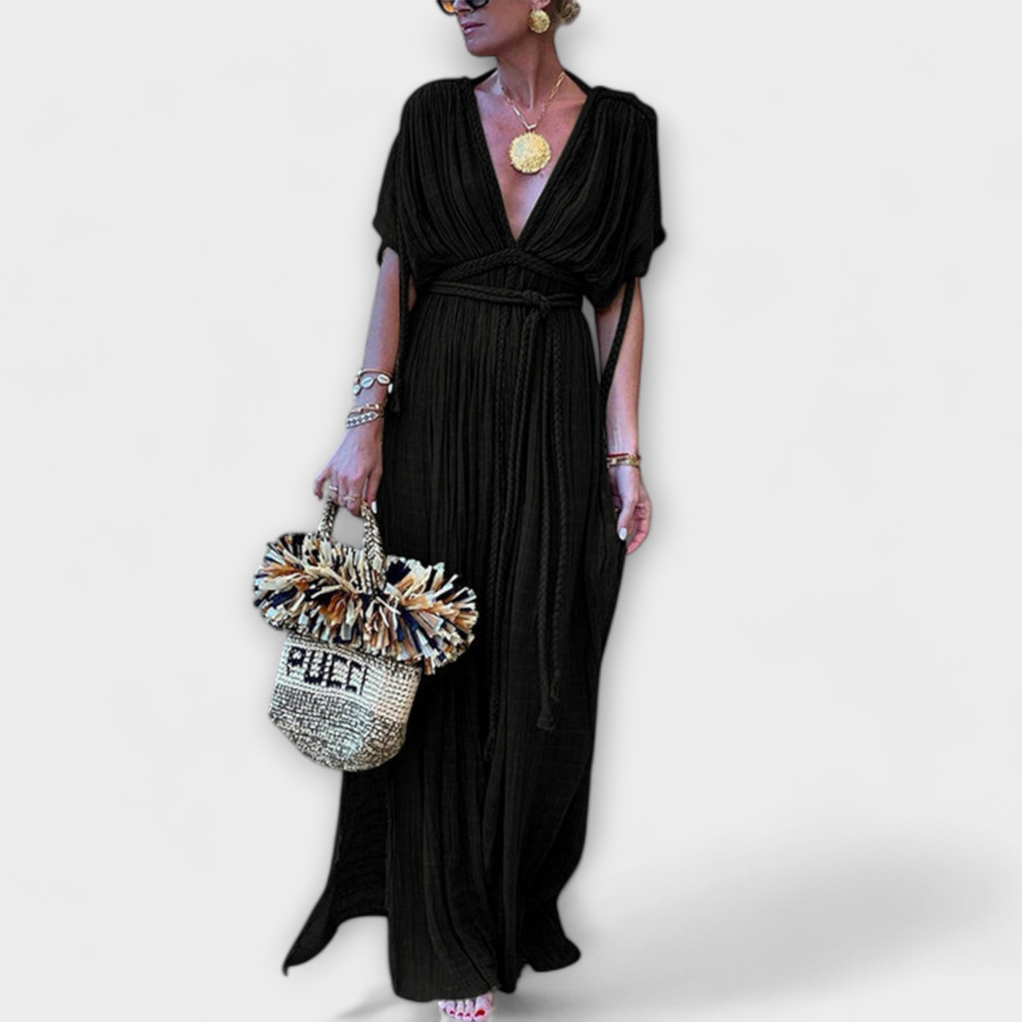 Kreikkiläistyyppinen Kimono Maxi Mekko