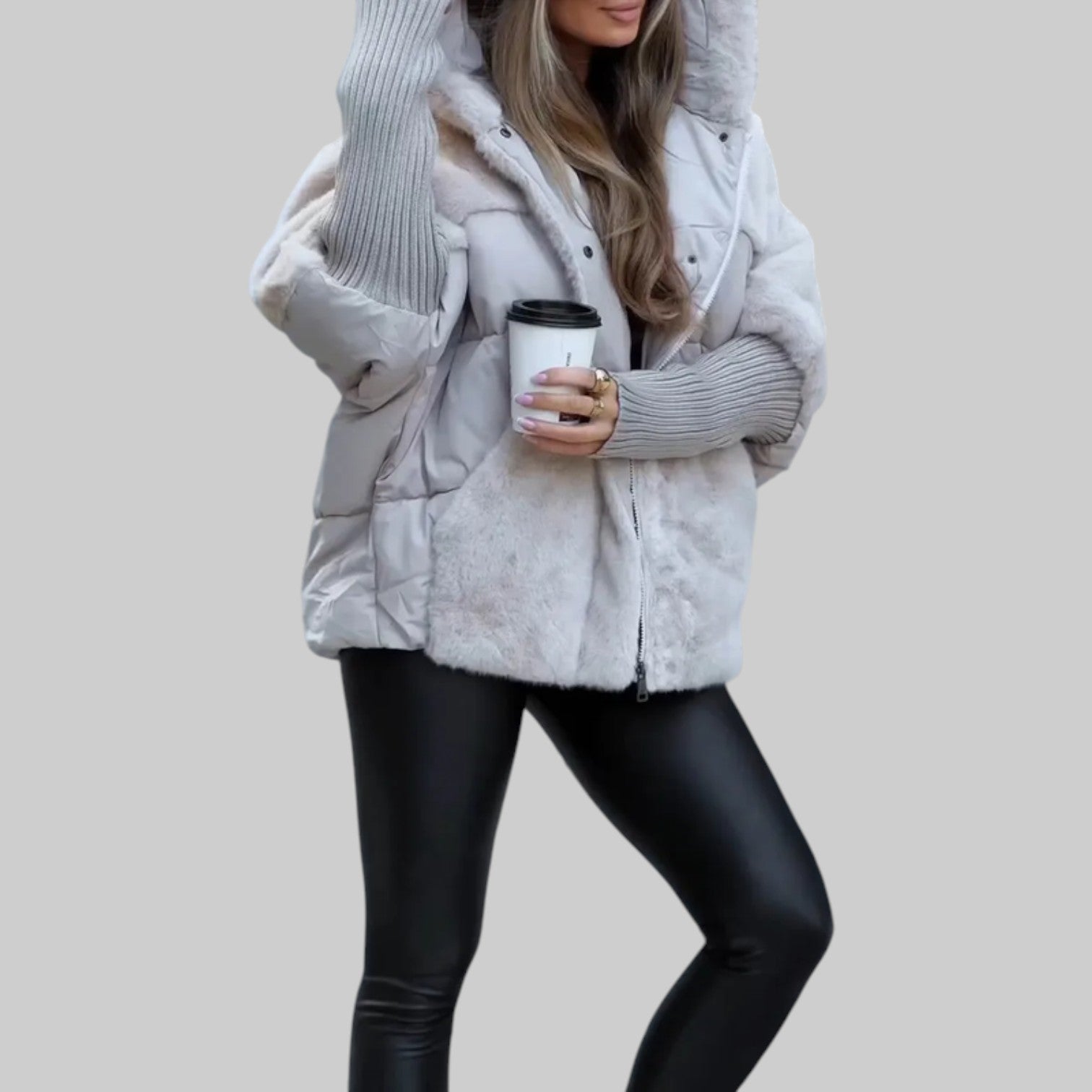 Raven | Moderni puserobomber takki hupulla