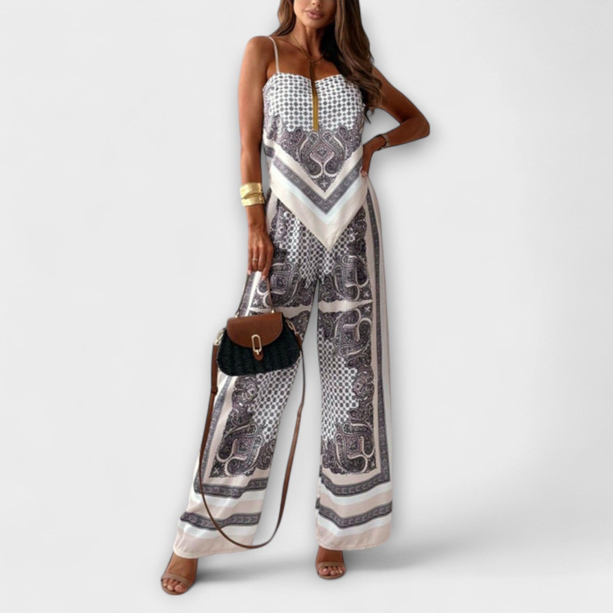 Dakota - Tyylikäs nauhakorsetti ja housupuku setti