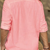 Tyylikäs miesten pellavaiset pikeepaita