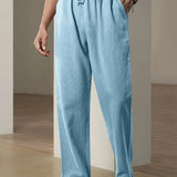 Baggy pellavahousut miehille