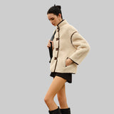 Zoe - Tyylikäs fleece-takki kontrastorein