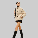 Zoe - Tyylikäs fleece-takki kontrastorein