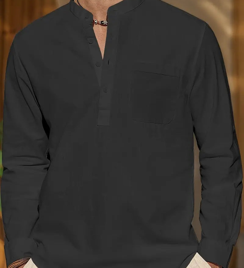 Tyylikäs miesten pellavaiset pikeepaita