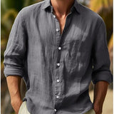 Fridolin | Miesten kesäharmaa pellava-paita