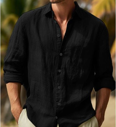 Fridolin | Miesten kesäharmaa pellava-paita