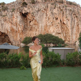 Bárbara | Pitkät satiiniset olkaimettomat mekot