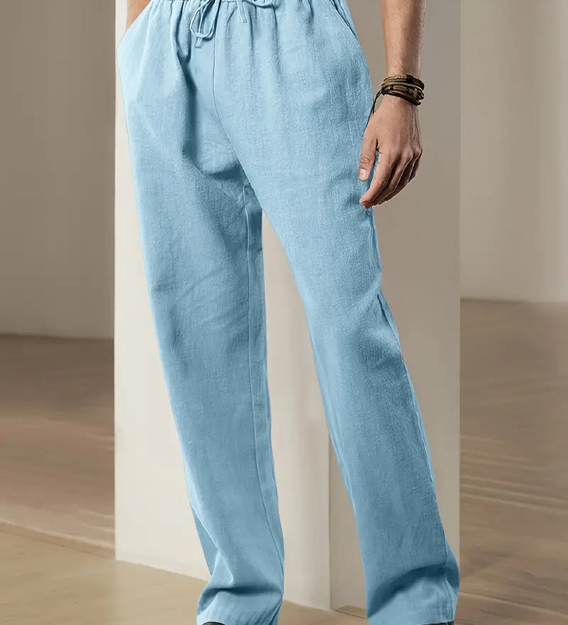 Baggy pellavahousut miehille