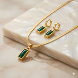 Smaragdikorvakorut onnea tuovat, mukana ilmainen kaulakoru | Rajoitettu tarjous