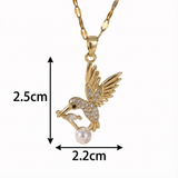 Tyylikäs kolibri-kaulakoru