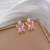 Vaaleanpunaiset kilpikonnakorvakorut – onnea tuova amuletti, mukana ilmainen kaulakoru | Rajoitettu tarjous