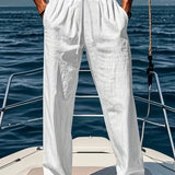 Miesten pellavahousumalli väljällä istuvuudella