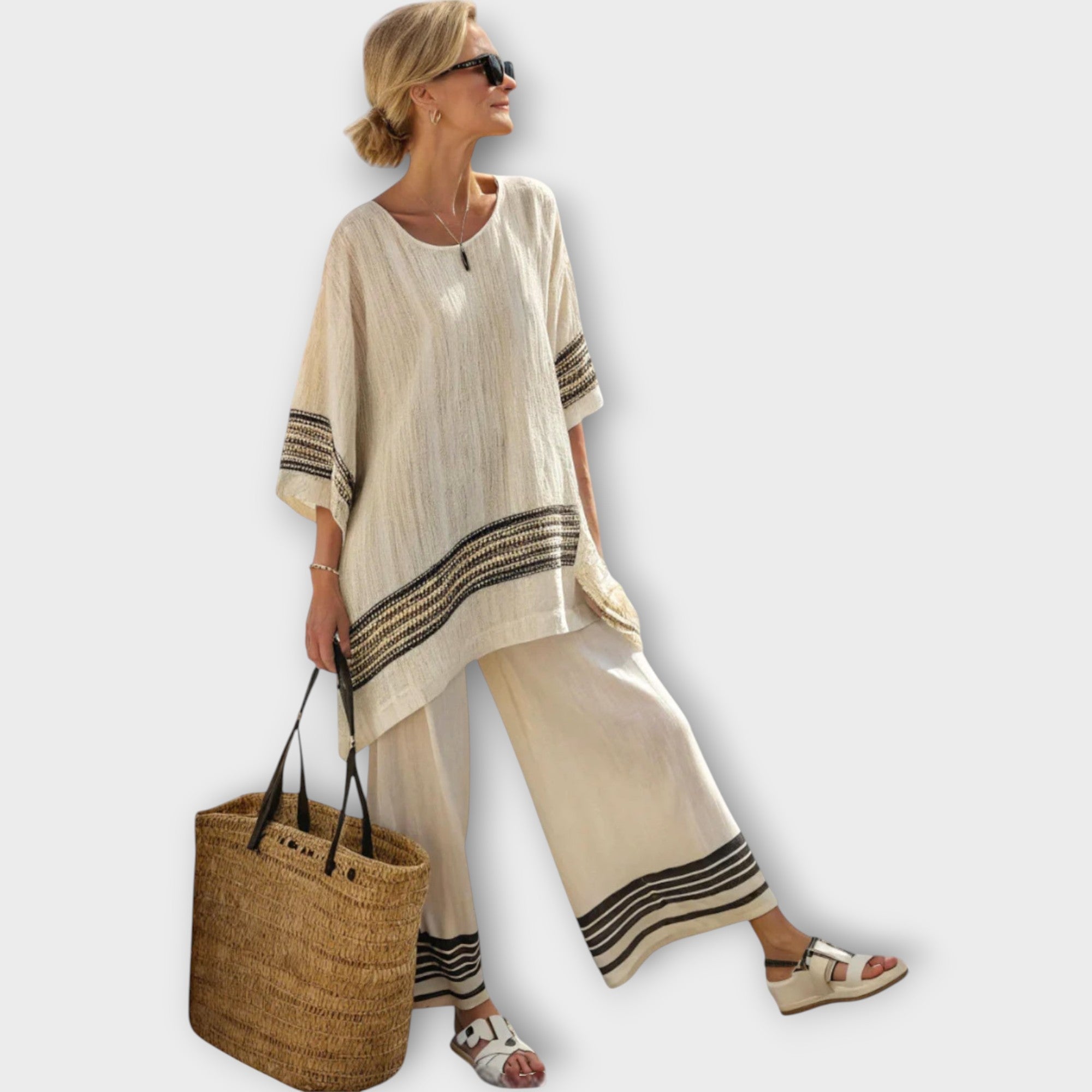 Anila - Tyylikäs kaksiosainen setti raidallisella kuviolla