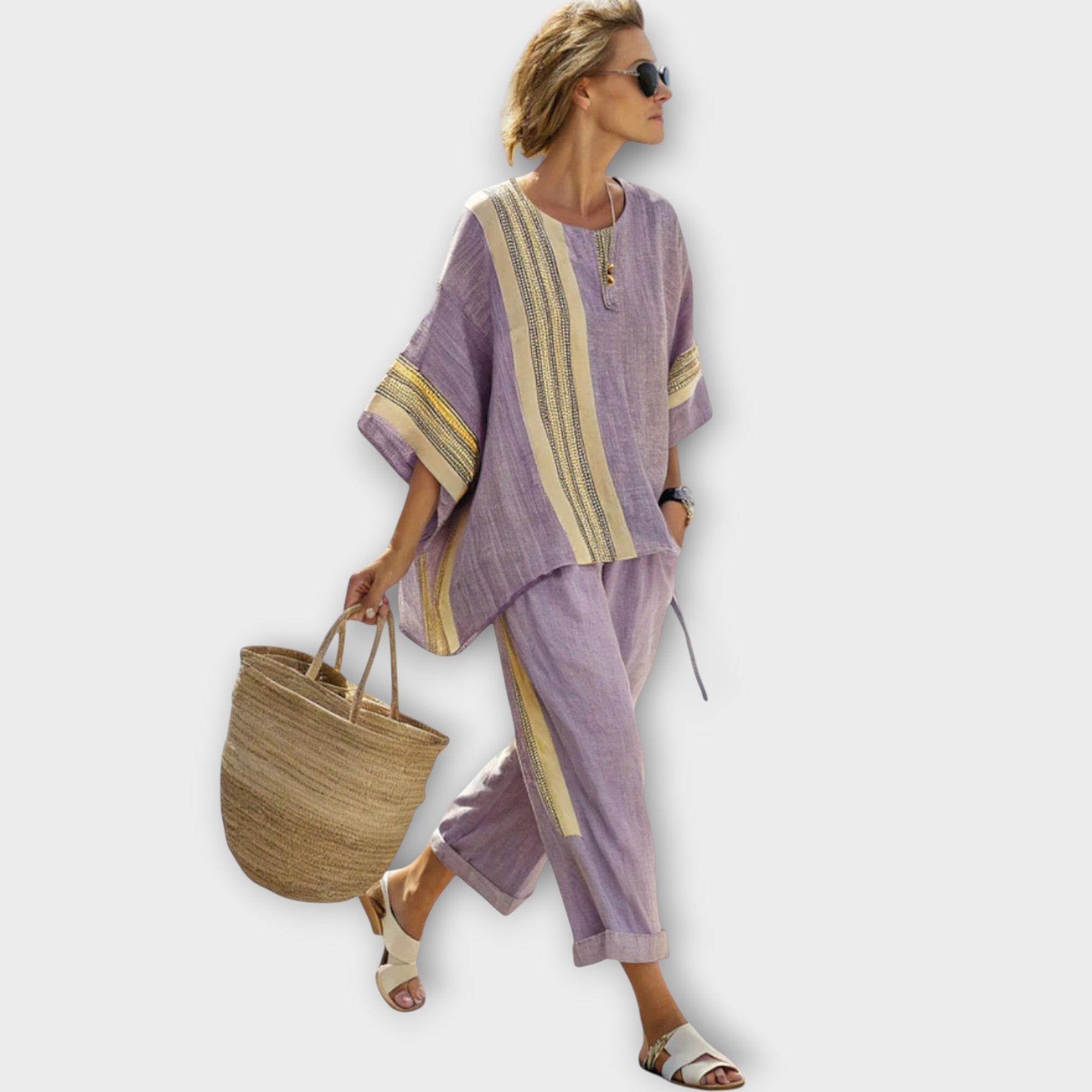 Anila - Tyylikäs kaksiosainen setti raidallisella kuviolla