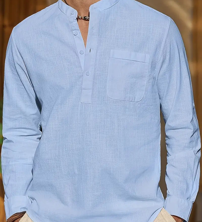 Tyylikäs miesten pellavaiset pikeepaita