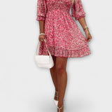 Blomsteret pufmekko naisille