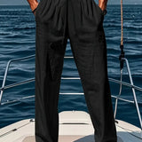 Miesten pellavahousumalli väljällä istuvuudella