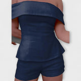 Olivia - Valkoiset puuvilla-lineneet setti kahdelle osalle