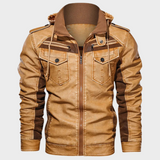 Korkealaatuinen miesten nahkatakki vetoketjulla