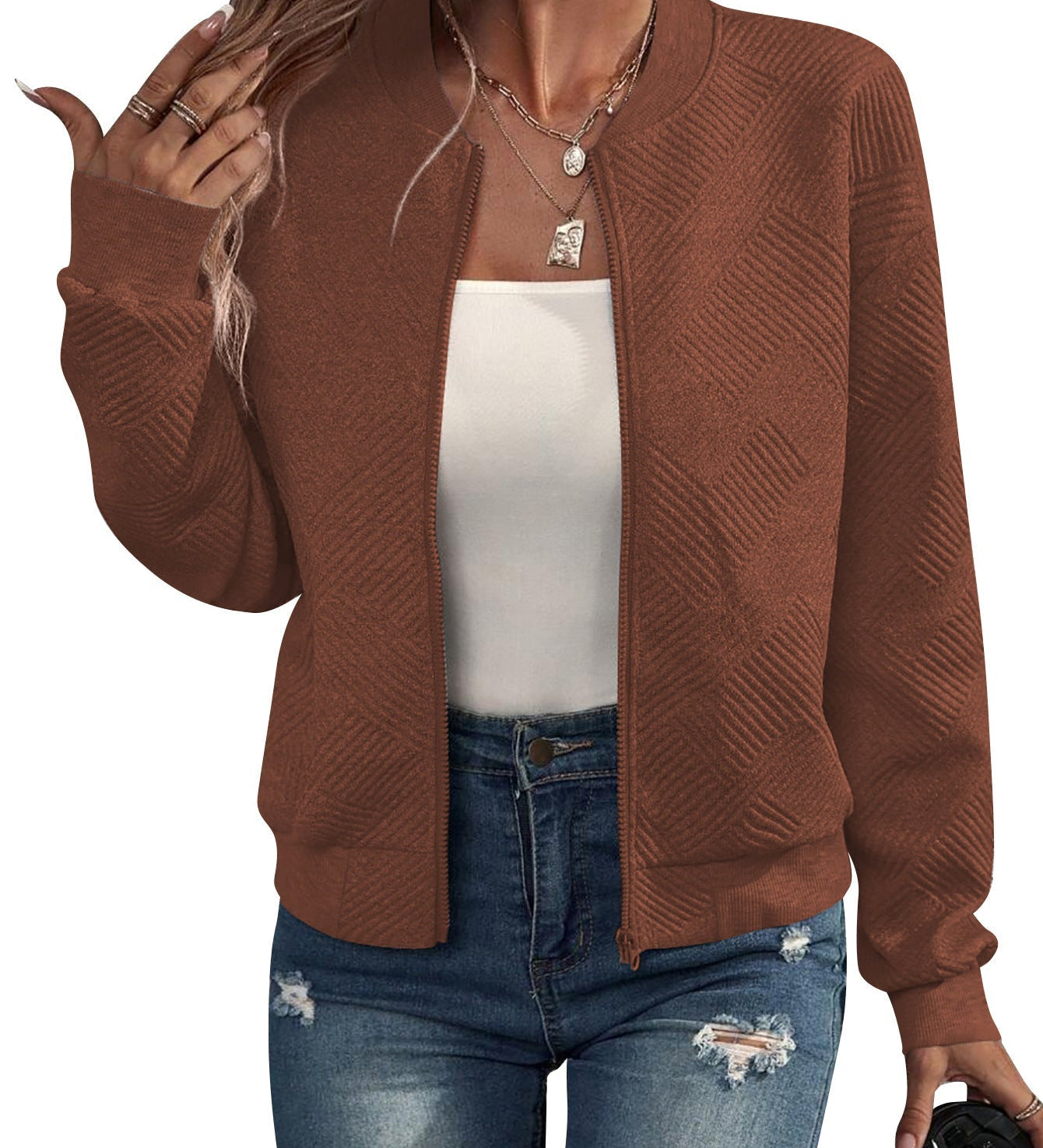 Dora – Rakenneellinen bomber-takki vetoketjulla