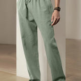 Baggy pellavahousut miehille