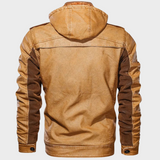 Korkealaatuinen miesten nahkatakki vetoketjulla