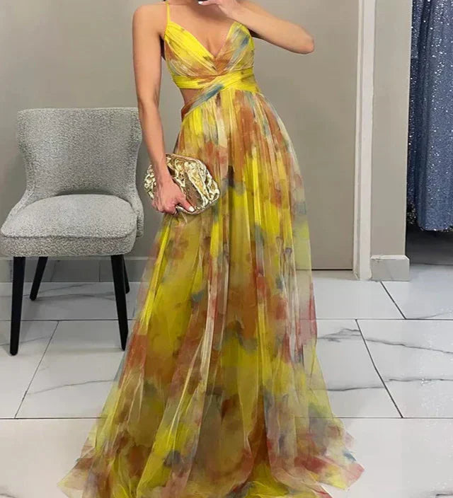 Madeline | Pitkä kukkakuvioinen mekko rennon tyylikkyyden saavuttamiseksi