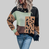 Le Clair - Vintage T-paita leopardskuviolla ja patchwork-täyteaineilla