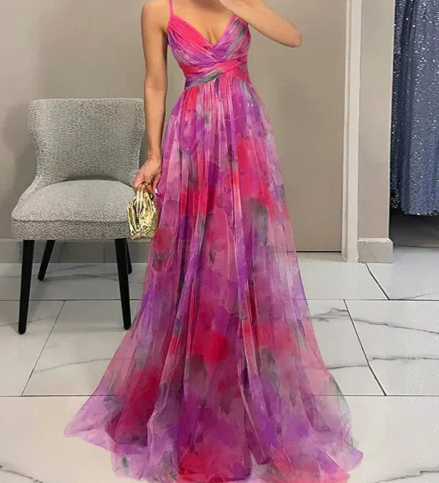 Madeline | Pitkä kukkakuvioinen mekko rennon tyylikkyyden saavuttamiseksi