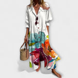 Lila - imarteleva maksihame vatsan peitetaskulla