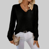 Le clair | Neformalinen puuvillainen T-paita V-kauluksessa