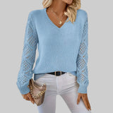 Le clair | Neformalinen puuvillainen T-paita V-kauluksessa