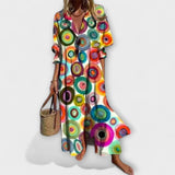 Lila - imarteleva maksihame vatsan peitetaskulla